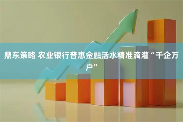 鼎东策略 农业银行普惠金融活水精准滴灌“千企万户”