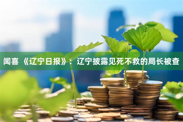 闻喜 《辽宁日报》：辽宁披露见死不救的局长被查