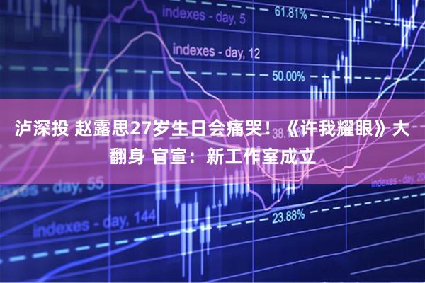 泸深投 赵露思27岁生日会痛哭！《许我耀眼》大翻身 官宣：新工作室成立