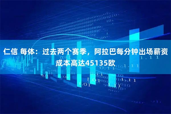 仁信 每体：过去两个赛季，阿拉巴每分钟出场薪资成本高达45135欧